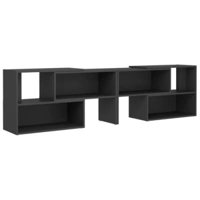 Image of vidaXL Scandinavian style TV Cabinet in Grey Organized Storage with Ample Space Assembly Required Chic Engineered Wood Living Room Furniture