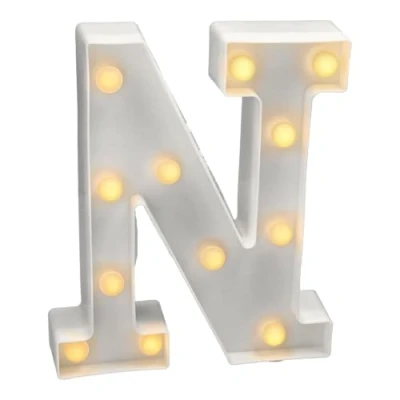 Image of Jandei Luminous Letters, Decorative Numbers with LED Light Warm Tone 3000K, 22cm Height, Battery Operation. Ambient Night Lights for Home, Shop Windows, Celebrations. (N)