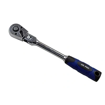 Image of US PRO Tools 1/4&quot; DR Flexible Head Ratchet Socket Wrench 5165