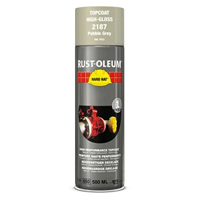 Image of RUST OLEUM 2187 Hard Hat Topcoat RAL Colours, The Nr. 1 Industrial Paint Aerosol. Go Further, Work Faster, Last Longer!, Pebble grey 7032