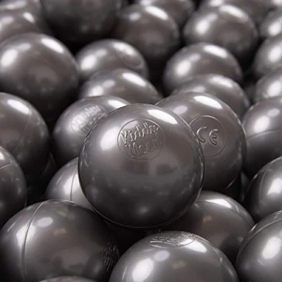 Image of KiddyMoon 200 ∅ 7Cm/2.75In Soft Plastic Play Balls For Children Colourful Certified Made In EU, Silver