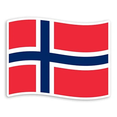 Image of 2 x 10cm Flying Norway Flag Vinyl Stickers Norwegian Luggage Sticker #30984 (10cm Wide)