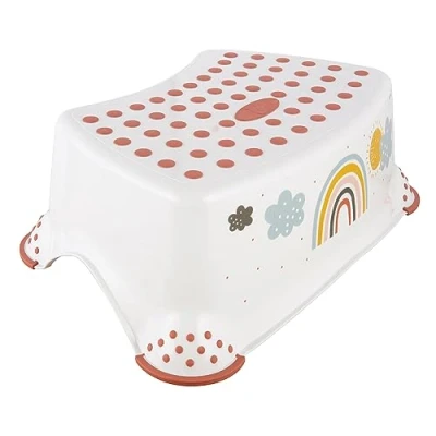 Image of keeeper Rainbow step stool, For ages 3 to 14 years old, Anti slip function, Tomek, White