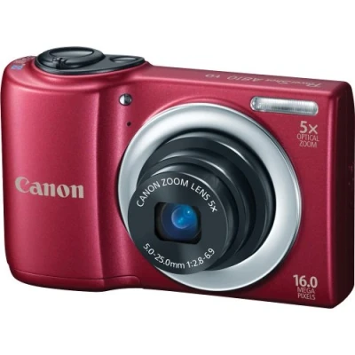 Image of Canon PowerShot A810 16.0 MP Digital Camera with 5X Image Stabilized Zoom 28mm Wide Angle Lens 720p HD Video Recording Red (Renewed)