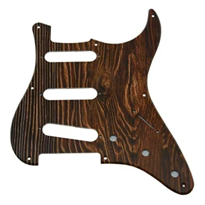 Image of KAISH 8 Hole 3D Printed American Vintage Strat Style SSS Pickguard ST Guitar Plastic Pick Guard Scratch Plate for Stratocaster/Strat Wood Pattern