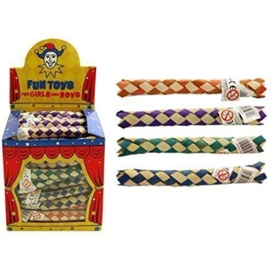 Image of Henbrandt Bamboo Finger Traps Box of 72 Bulk Wholesale Childrens Party Bag Favour Filler Fete Lucky Dip Prizes Toys