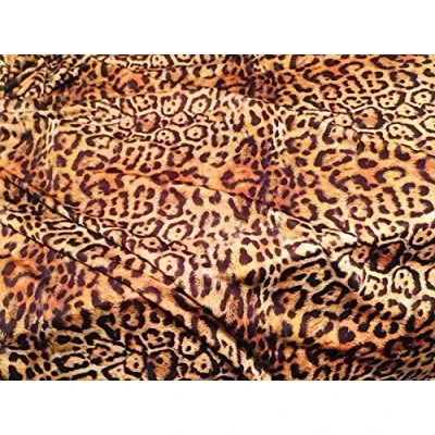 Image of LEOPARD PANTHER ANIMAL Print Lycra Fabric 4 Way Stretch Polyester Jersey Material for bikini, dress making, home decor 175cm extra wide (2 METRES)