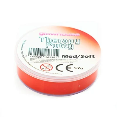 Image of Premium Therapy Putty Squeezable Non Toxic, Hand Exercise, Anti Stress for Adults &amp; Children 57g (Red Med/Soft)