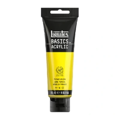 Image of LIQUITEX Basics Acrylic Paint, Primary Yellow, 118 ml Tube