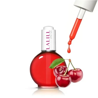 Image of LALILL Nail Cuticle Oil 75 ml Cherry Care for Nails Cuticles Spa Manicure Design Hands Vegan with Pipette