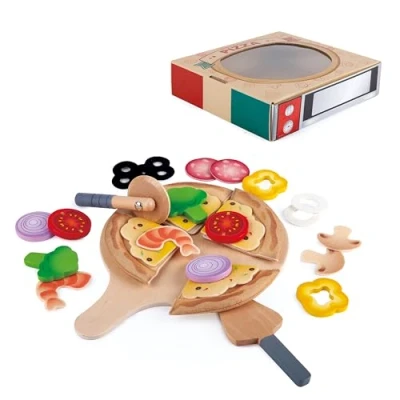 Image of Hape E3173 Pizza playset with Lots of toppings