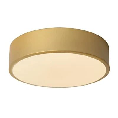 Image of Lucide LED ceiling light Unar, gold matt, Ø 20 cm