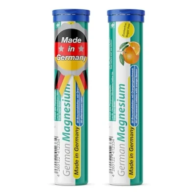 Image of Magnesium 200 mg 2 x 20 effervescent Tablets Orange Flavor T&amp;D Pharma German Made in Germany