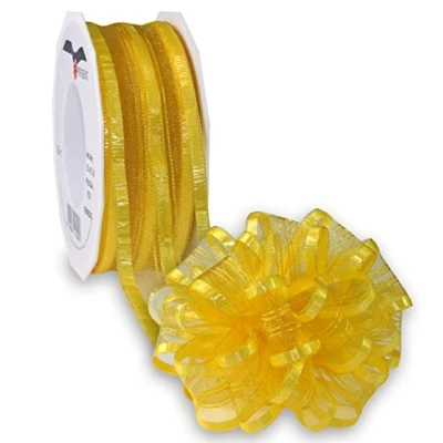Image of Präsent Venedig Pull Bow Ribbon Yellow 40 mm width, 25 m length