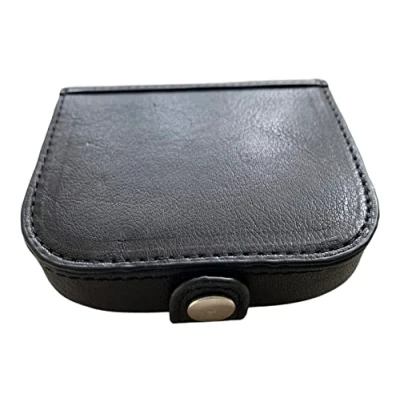 Image of Lorenz Goat Nappa Leather Square Tray Purse with note section Black