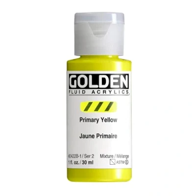Image of Pro Art Pr Yellow Golden Fluid Acrylic, Multicolour, 2.84x2.84x7.62 cm
