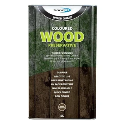Image of Bond it 5L Universal Coloured Wood Preserver Exterior Protection 5 litres Colour Wooden Preserving Fungicide (Light Brown)