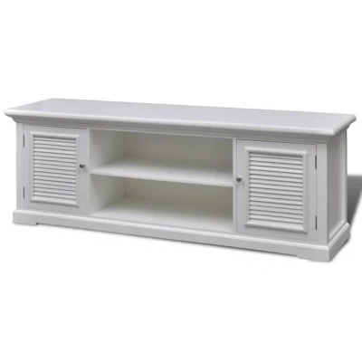 Image of vidaXL TV Stand White Wood