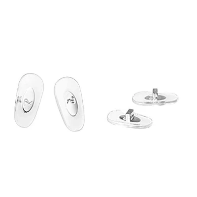 Image of Replacement Push in Nose Pads for Ray Ban RB6335 Glasses Repair Kits,Bonus Lens Cloth (silver)