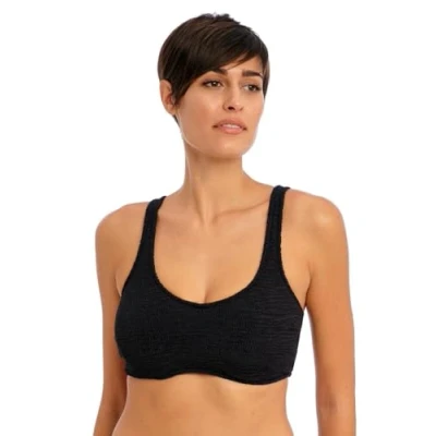Image of Freya Womens Ibiza Waves Bralette Bikini Top Black Polyamide Size 36G