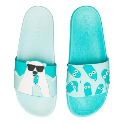 Image of Dedoles Sliders &amp; Slippers for Women, Men Kids Sandals Funny Designs Plane Coffee Party Pizza Fox Bear Cherry Flamingo Footwear Gift, Colour: Popsicles, Size: 5 UK