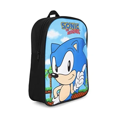 Image of SONIC THE HEDGEHOG Official Retro Kids Backpack Rucksack School Bag