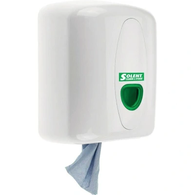 Image of Solent Cleaning White Standard Centre Feed Dispenser