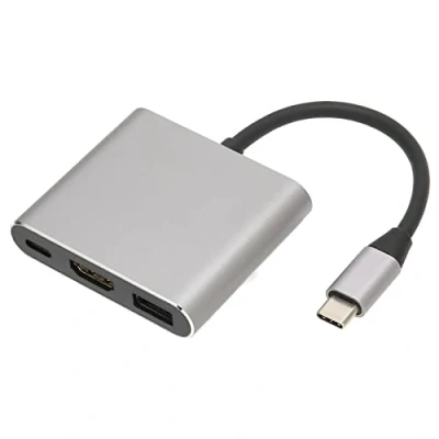 Image of Luqeeg USB C Hub, to Hub 3 Ports, Type Adapter with 4K HDMI Output, 3.0 Port, 60W Power Delivery Charging Compatible for Laptops and More Devices