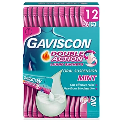 Image of Gavsicon Double Action Mint Flavour Liquid Sachets 12 x 10 ml