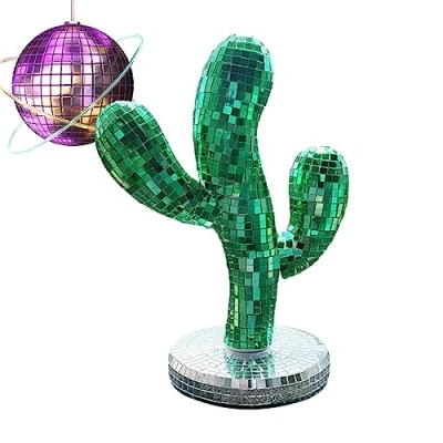 Image of Lonsy Mirror Disco Balls Decoration Indoor Cactus Ornaments,Creative Design Supplies for Nightclubs, Festivals, and Bars