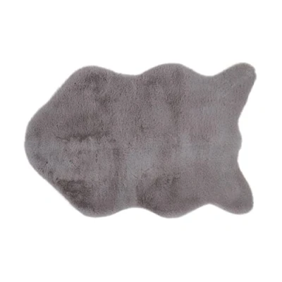 Image of Gözze Soft, Elegant Faux Leather Rug, 60 x 90 cm Silver