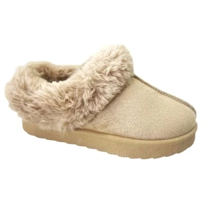 Image of sole london GIRLS CHILDRENS WARM KIDS WINTER FAUX FUR LINED SLIPON SLIPPERS SHOES BOOT