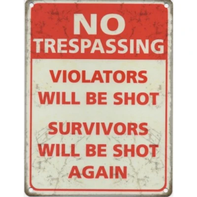 Image of No Trespassing Metal Sign SMALL (200mm x 150mm)