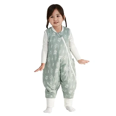 Image of Duomiaomiao Winter Sleeping Bag with Legs 2.5 Tog, Baby Feet, Cotton Toddler Bag, Sleeveless Wearable Blanket Breathable for Unisex Girls Boys 6 18 Months