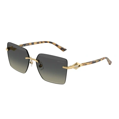 Image of Jimmy Choo Woman JC4018 302311 Sunglasses Metal Gold Grey Squared Normal Shaded
