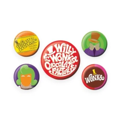 Image of Pyramid International Willy Wonka &amp; The Chocolate Factory Badge Pack