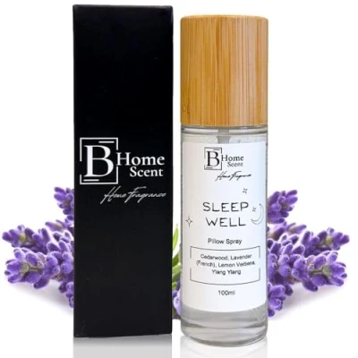 Image of Sleep Well Pillow Spray Relaxing Mist Infused with Lavender, Ylang Ylang, Cedarwood, and Lemon Verbena to Help Adults, Anxiety Relief 100ml