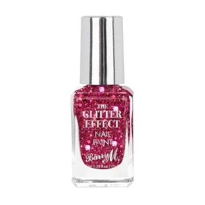 Image of Barry M Glitter Effect Nail Paint, Shade Fuchsia Fiesta Pink Polish