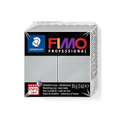 Image of STAEDTLER 8004 80 FIMO Professional Oven Hardening Polymer Modelling Clay, 85g Dolphin Grey (Single Block)