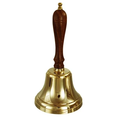 Image of Buckingham Hand/Dinner/Reception/School/Last Order/Library/Pub Bell, Brass, 11 x 21.5 cm