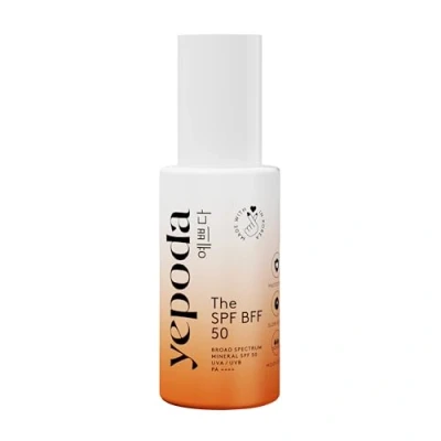Image of Yepoda Tinted Sunscreen The SPF BFF, Day Cream with Sun Protection Factor (SPF 50), Mineral Zinc Moisturizing Aloe Vera and Hyaluronic Acid (50 ml)