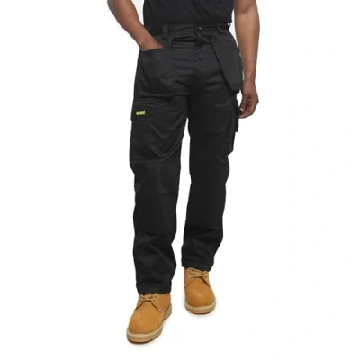 Image of SITE KING Mens Cargo Holster Pocket Work Trousers (40 Waist / 29&quot; Short Leg, Black)