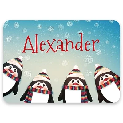 Image of Paper Themes Personalised Christmas Placemats (Christmas Penguins)