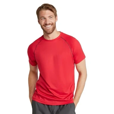 Image of Mountain Warehouse Endurance Mens T Shirt Breathable Tee, UPF50 Protection, Lightweight Shirt, Comfortable &amp; Quick Drying Top for Gym, Travelling, Running Red XS