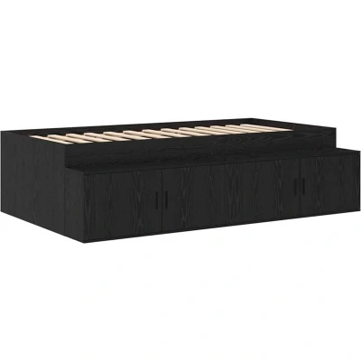 Image of Storage Bed Frame Black Oak 80x200 cm Vidaxl