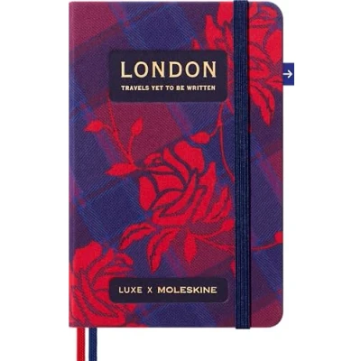 Image of Moleskine Luxe London City Notebook, Notebook with Travel Contents, Hard Cover in Fabric and Closure Elastic, Pocket Format 9 x 14 cm