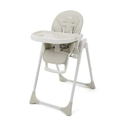 Image of BABYLO Nosh from Birth High Chair, Adjustable + Folding with 7 Height, 3 Seat Positions Including Lie Flat, No Assembly Required, Dove Grey
