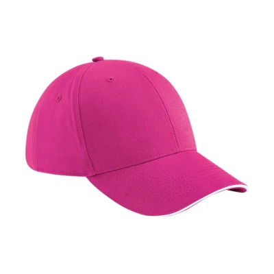 Image of Beechfield Unisex B020 Athleisure 6 Panel Cap, Pink/White, One Size