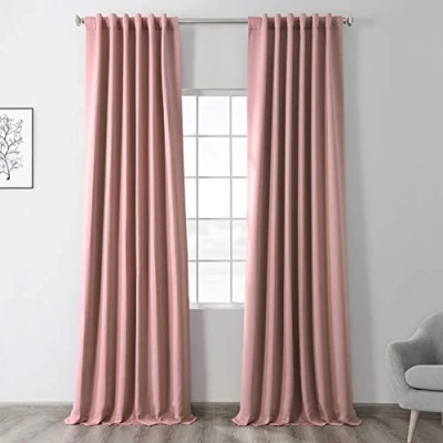 Image of HPD Half Price Drapes Curtain For Room Darkening Decor 50 X 96 (1 Panel), BOCH 171518 96, Fresco Blush