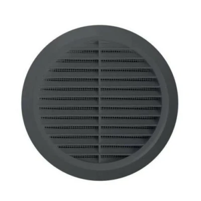 Image of Graphite Circle Air Vent Grille 100mm / 4&quot; Ducting Ventilation Cover Grid.